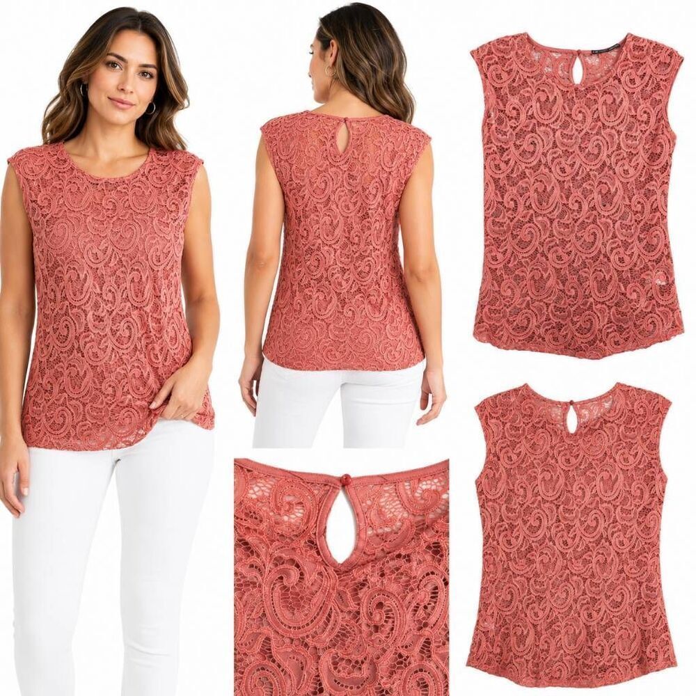 Maurices Coral Lace Sleeveless Top Size M